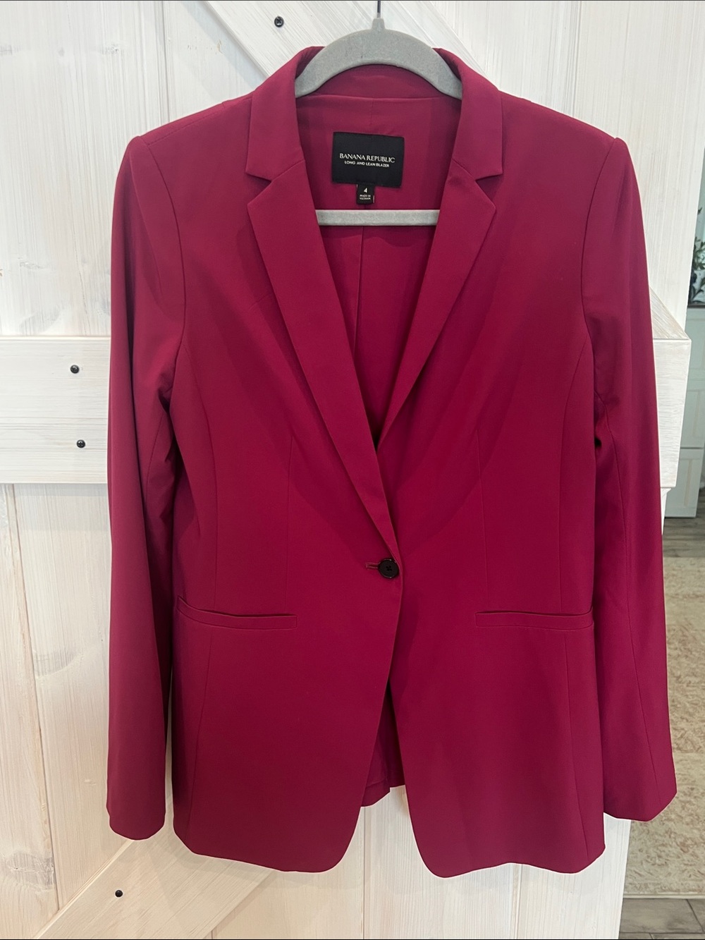 Banana Republic Women's Deep Pink Single-Button Blazer